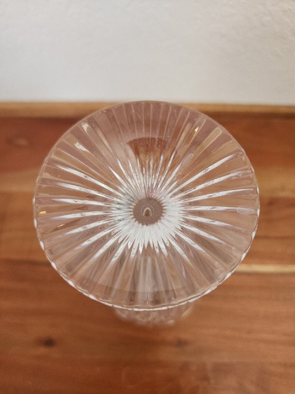 Mikasa Crystal Titan 7" Water Goble thumbprint vertical cuts vintage glass flaw - Picture 5 of 10